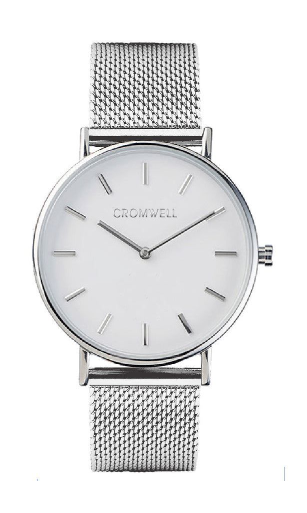 36mm "Coronado" - Silver Case with White Face - Cromwell Watch Company