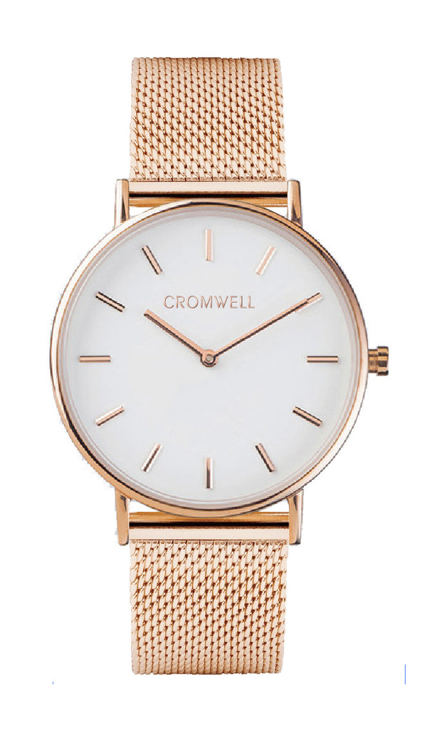 36mm "Newport" - Rose Gold Case with White Face - Cromwell Watch Company