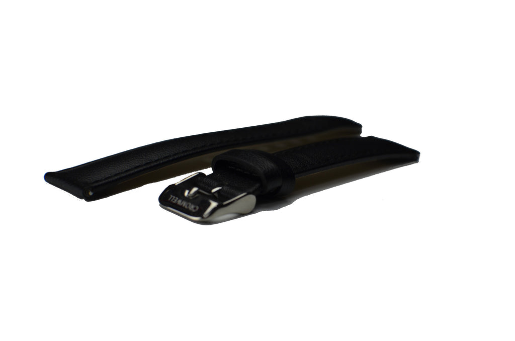 Watch Band- 18mm Black w/Silver Buckle (For 36mm and 38mm watch cases) - Cromwell Watch Company
