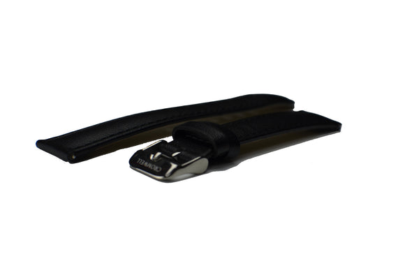 Watch Band- 18mm Black w/Silver Buckle (For 36mm and 38mm watch cases) - Cromwell Watch Company