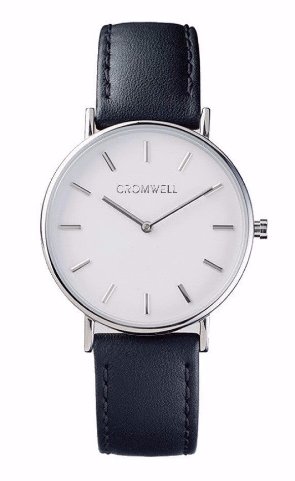 36mm "Coronado" - Silver Case with White Face - Cromwell Watch Company