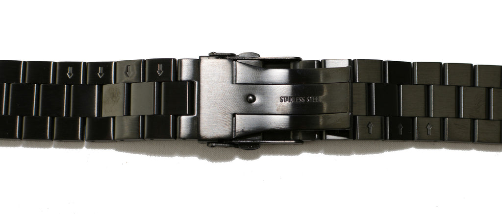 Watch Band- 22mm Black Stainless Steel (For 44mm and 48mm watch cases) - Cromwell Watch Company
