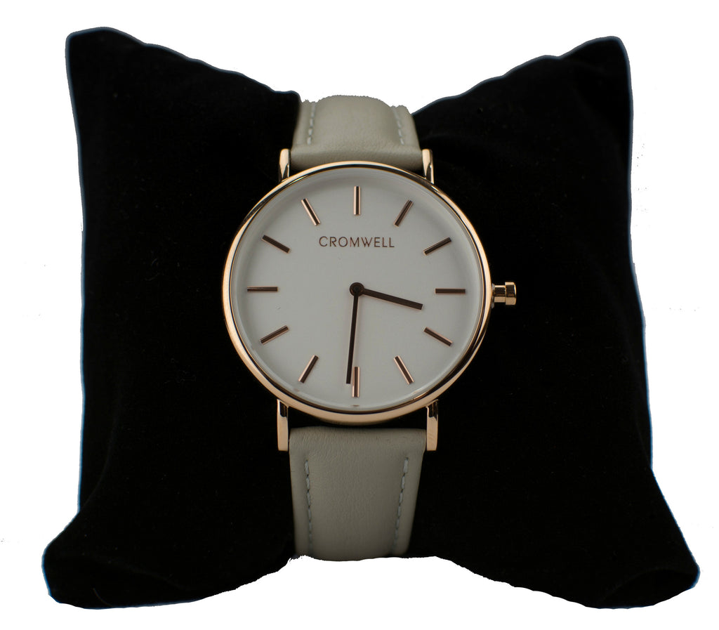 36mm "Newport" - Rose Gold Case with White Face - Cromwell Watch Company