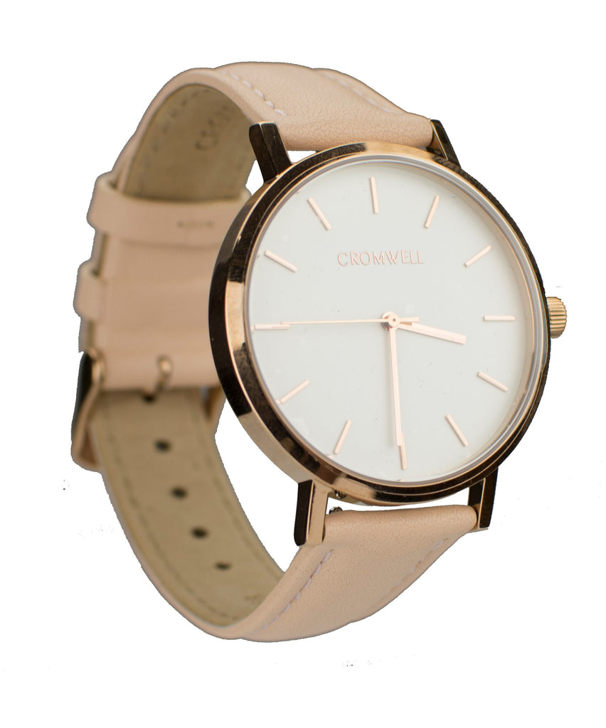 38mm "Laguna" - Rose Gold Case with White Face - Cromwell Watch Company