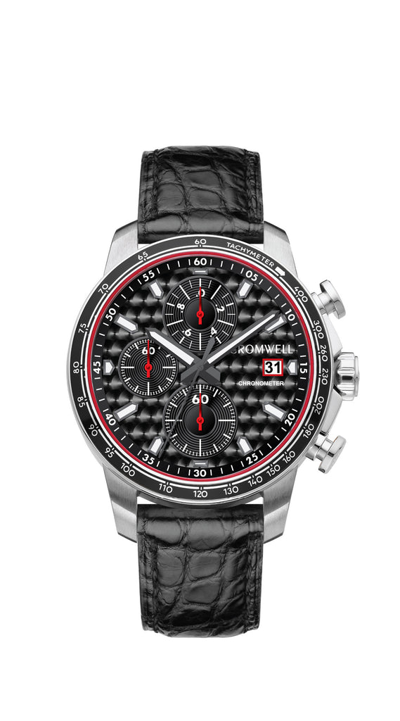 44mm "Avalon" - Silver Case, Black Face Chronometer - Cromwell Watch Company