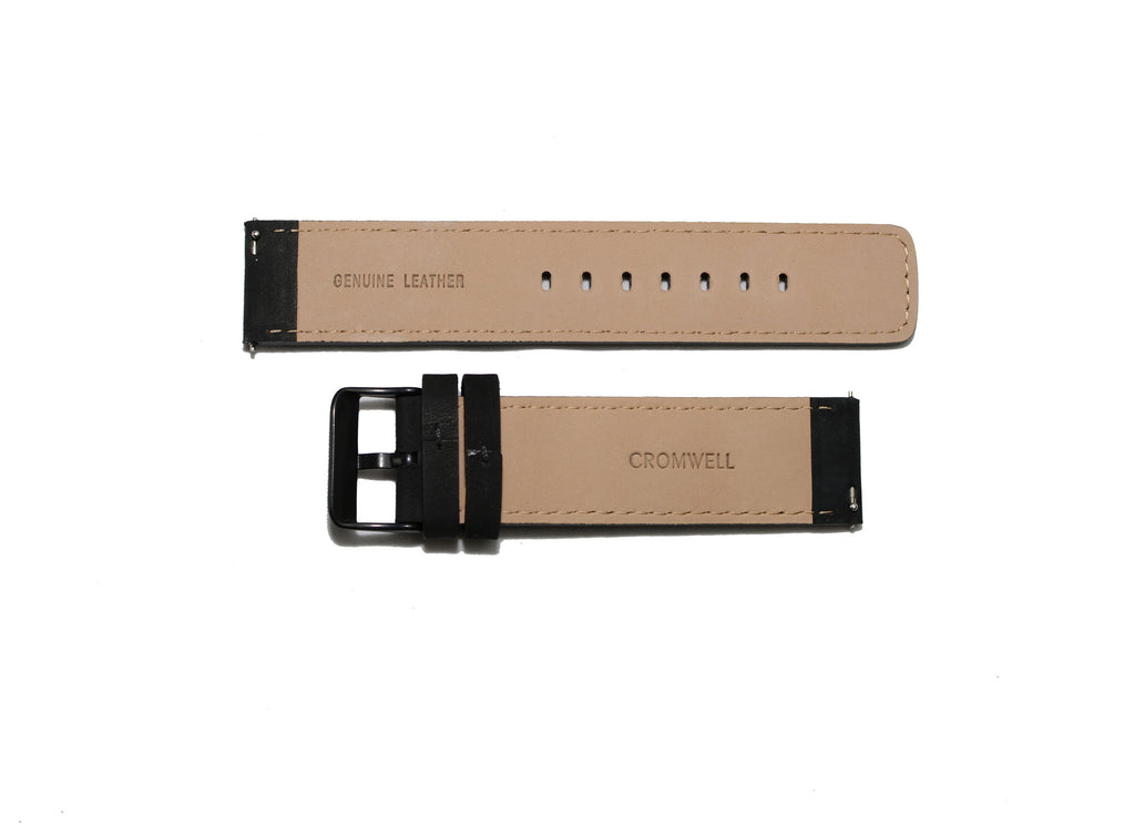 Watch Band- 22mm Matte Black w/black buckle (For 44mm and 48mm watch cases) - Cromwell Watch Company