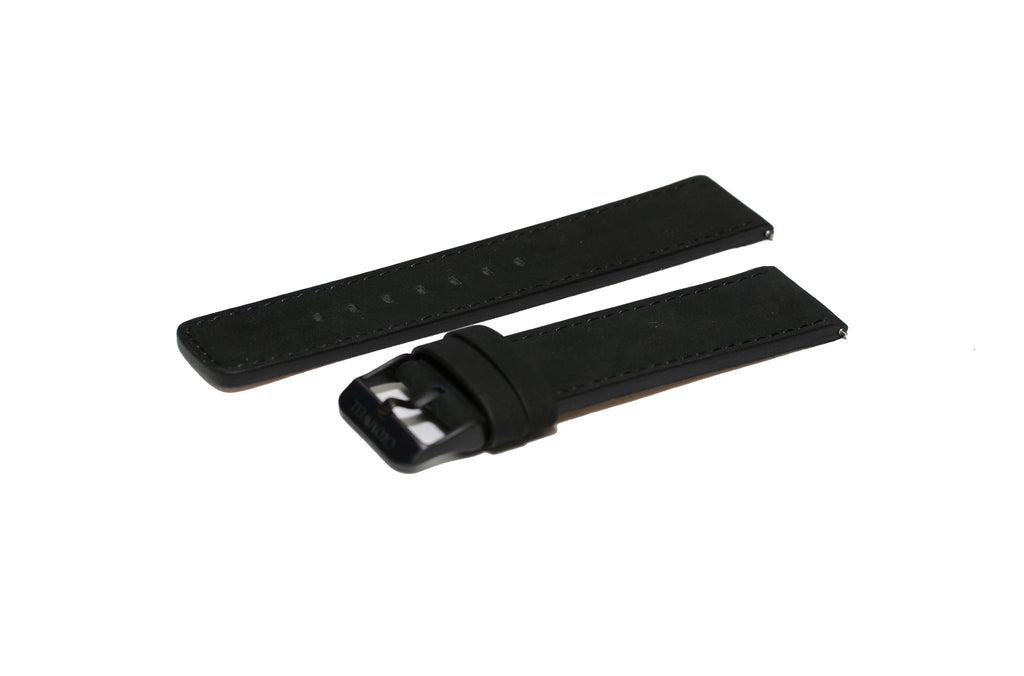 Watch Band- 22mm Matte Black w/black buckle (For 44mm and 48mm watch cases) - Cromwell Watch Company