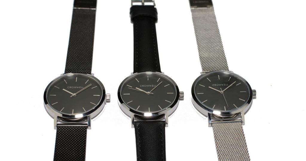 Watch Band- 18mm Black Mesh (For 36mm and 38mm watch cases) - Cromwell Watch Company