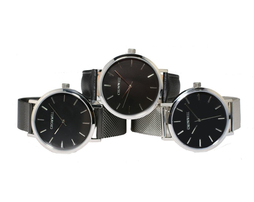Watch Band- 18mm Black Mesh (For 36mm and 38mm watch cases) - Cromwell Watch Company