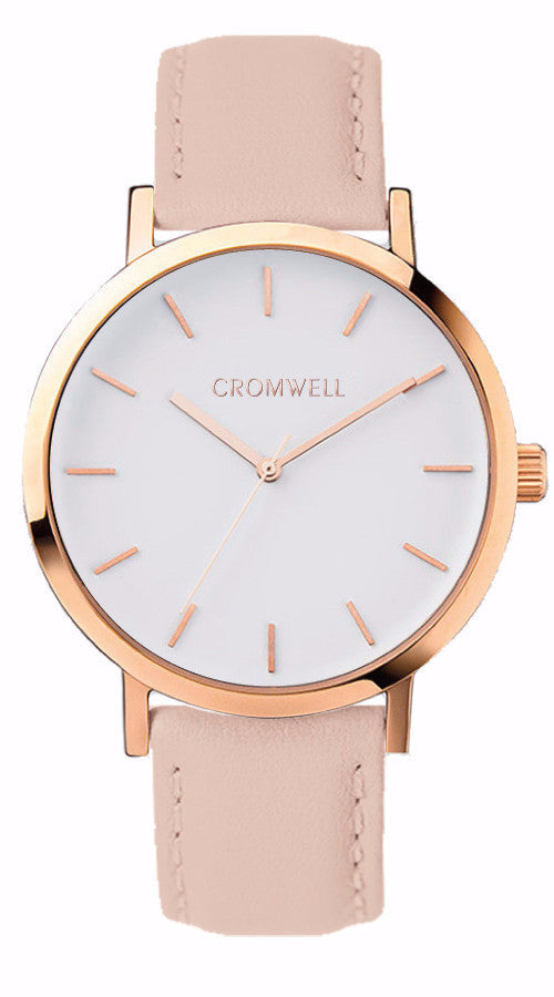 38mm "Laguna" - Rose Gold Case with White Face - Cromwell Watch Company
