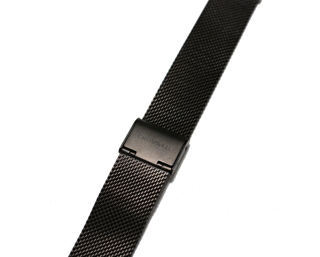 Watch Band- 18mm Black Mesh (For 36mm and 38mm watch cases) - Cromwell Watch Company