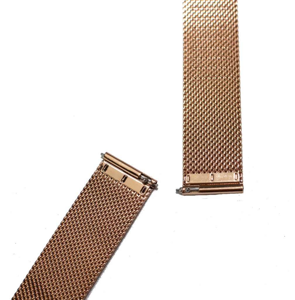 Watch Band- 18mm Rose Gold Mesh (For 36mm and 38mm watch cases) - Cromwell Watch Company