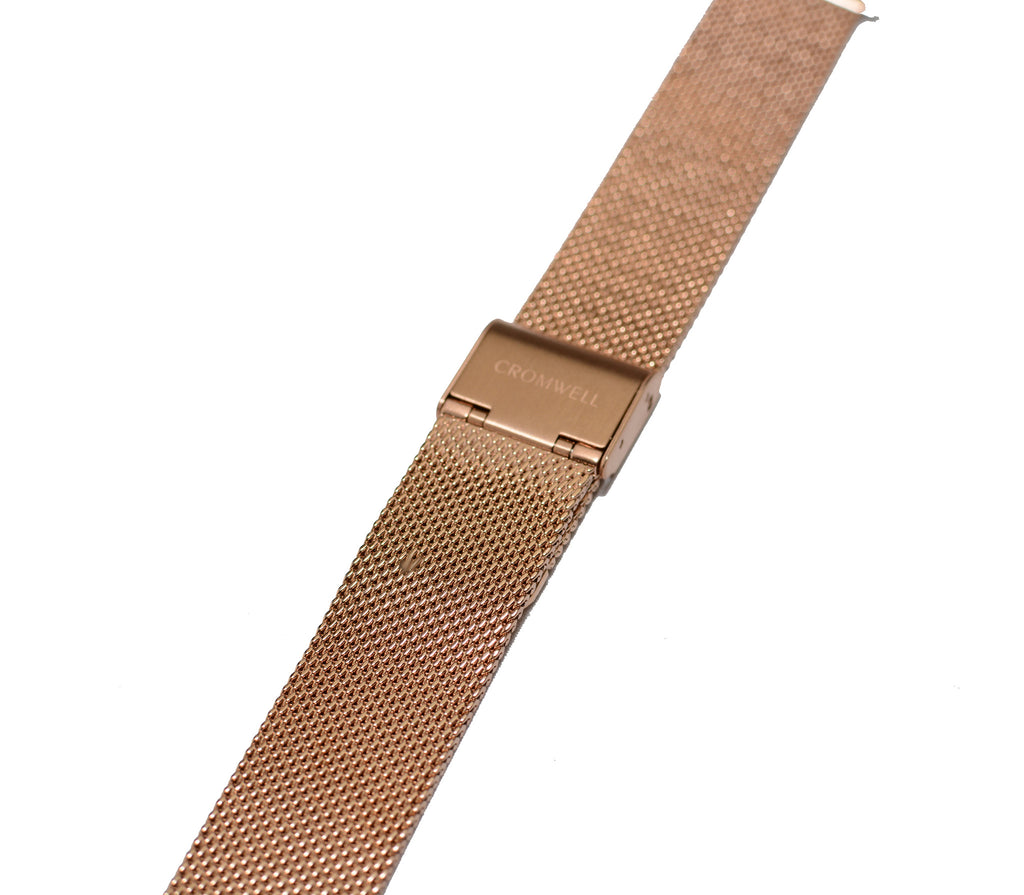 Watch Band- 18mm Rose Gold Mesh (For 36mm and 38mm watch cases) - Cromwell Watch Company