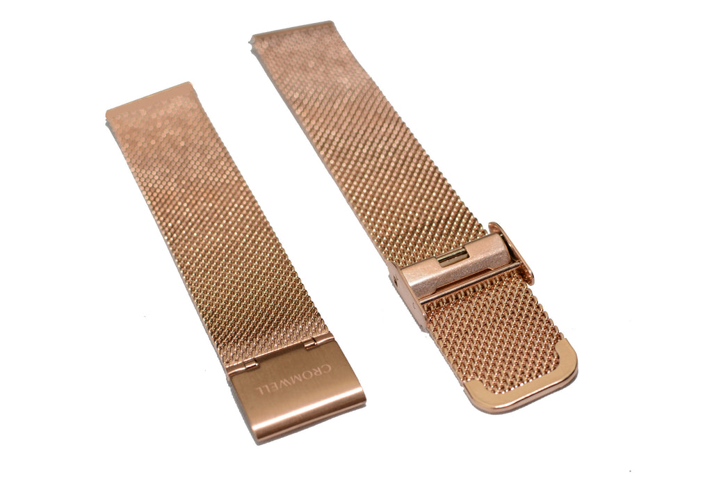 Watch Band- 18mm Rose Gold Mesh (For 36mm and 38mm watch cases) - Cromwell Watch Company