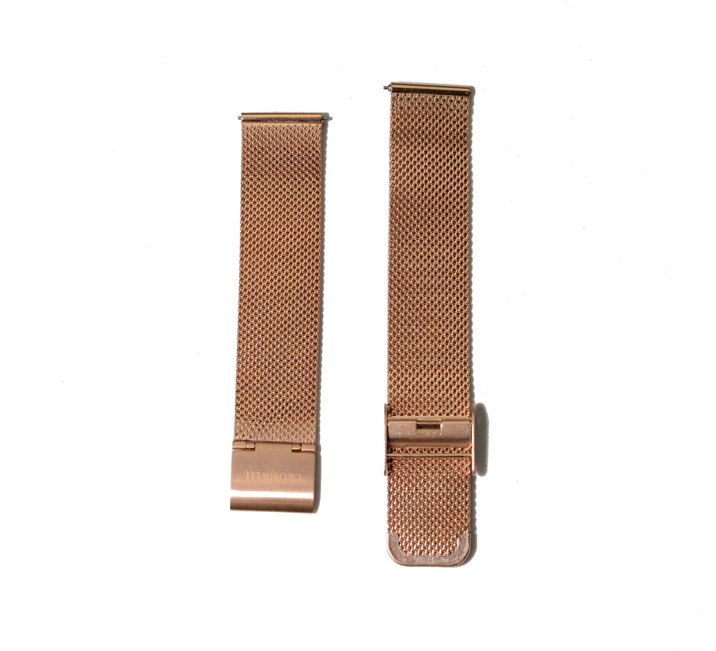 Watch Band- 18mm Rose Gold Mesh (For 36mm and 38mm watch cases) - Cromwell Watch Company