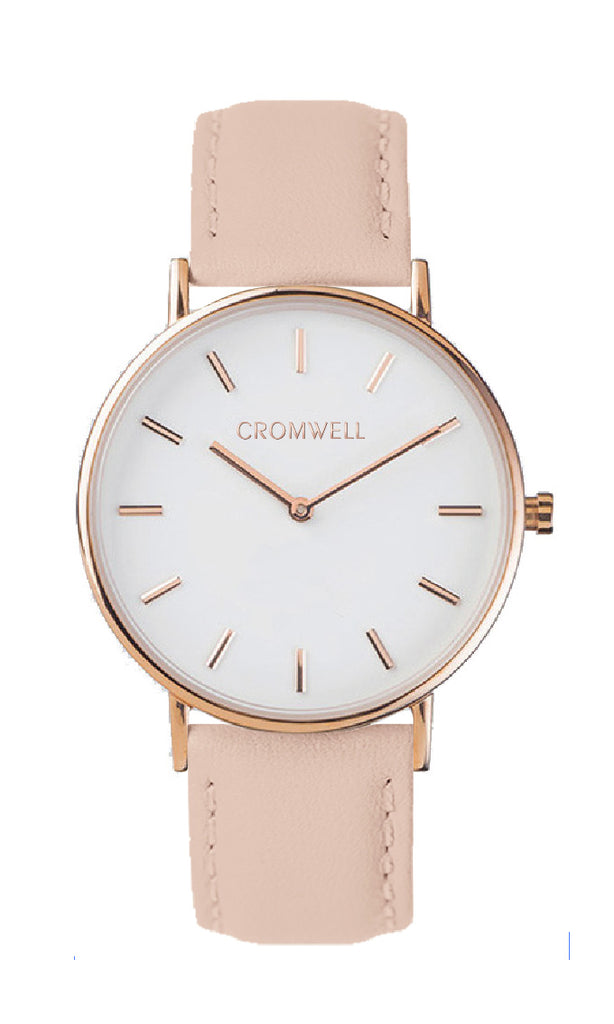 36mm "Newport" - Rose Gold Case with White Face - Cromwell Watch Company