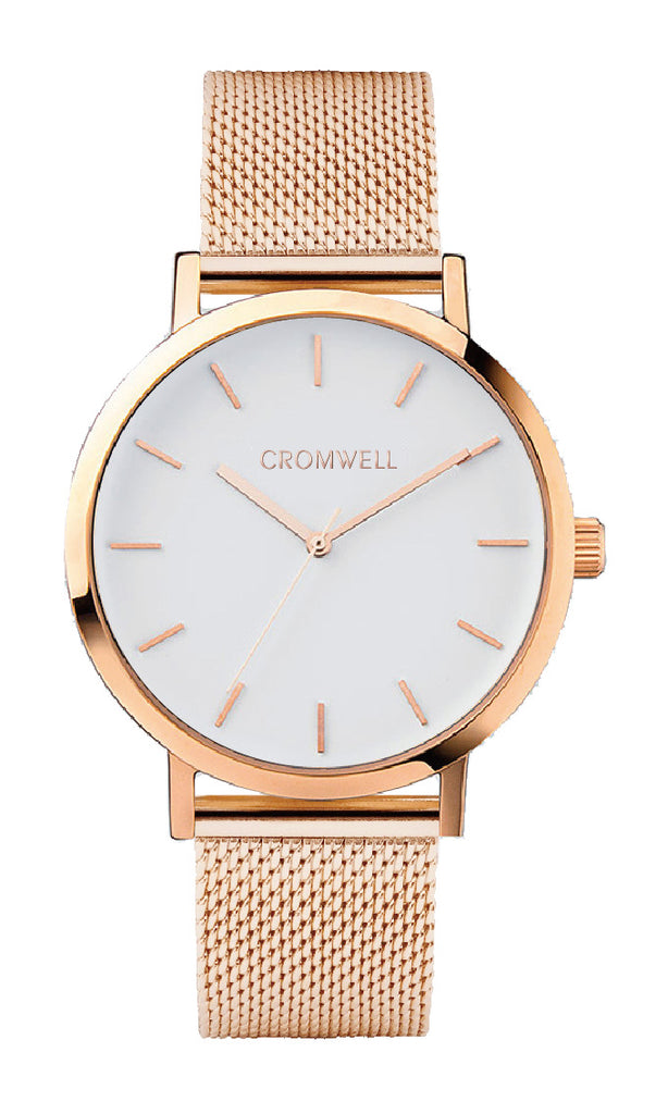 38mm "Laguna" - Rose Gold Case with White Face - Cromwell Watch Company