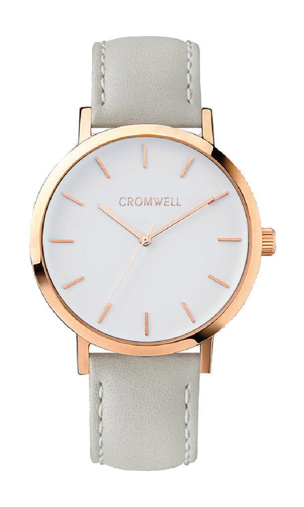 38mm "Laguna" - Rose Gold Case with White Face - Cromwell Watch Company