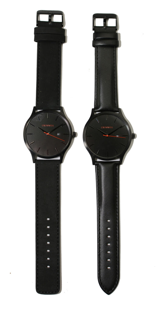 Watch Band- 22mm Matte Black w/black buckle (For 44mm and 48mm watch cases) - Cromwell Watch Company